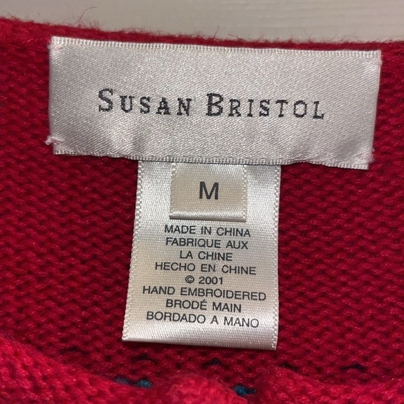 VTG-Susan Bristol-M-Christmas, penguin, embroidered,button-down Cardigan sweater - Picture 8 of 13
